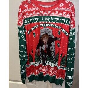 Hans Gruber Fall Nakatomi Plaza Die Hard Ugly Christmas Sweater Gift Santa Claus